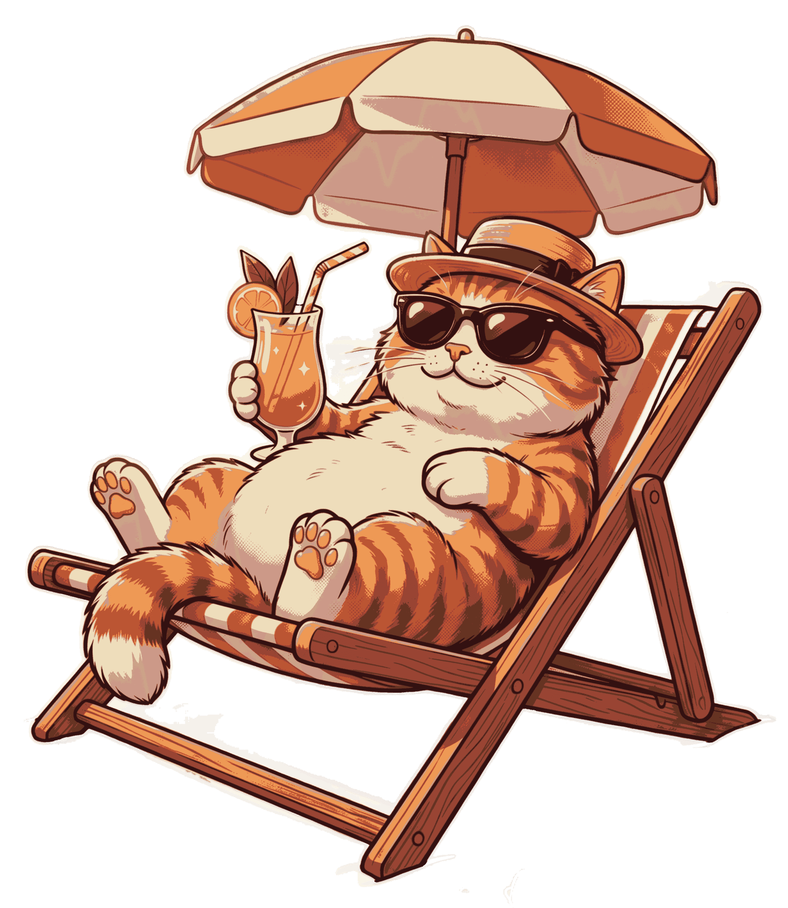 Artistic side profile illustration of a majestic fluffy longhair cat with detailed whiskers on a transparent background at 300 DPI