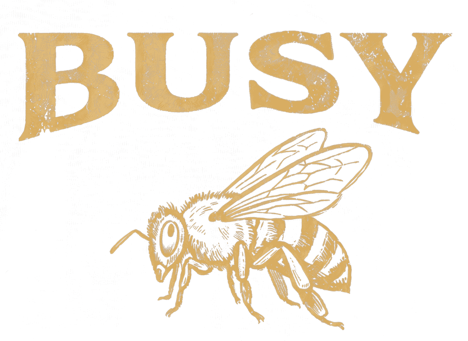 Vintage rustic busy bee web-optimized transparent PNG graphic