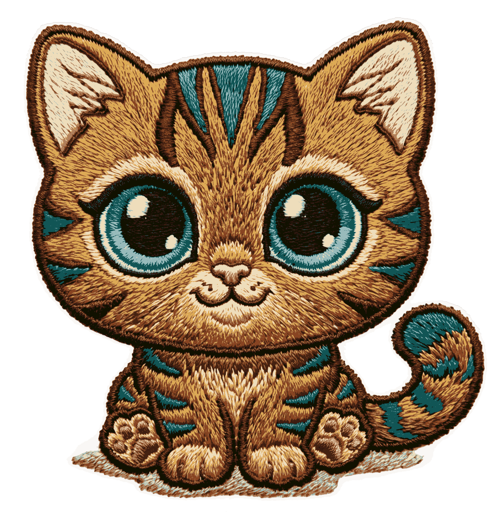 Cover artwork showcasing stitched embroidery style animal illustrations in free transparent PNG format
