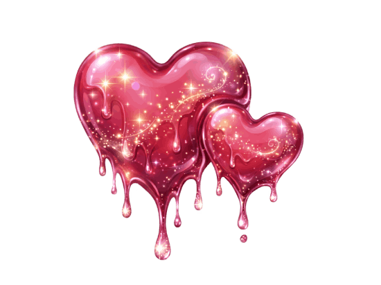 Download free dripping glossy liquid hearts transparent PNG 2.18 MB