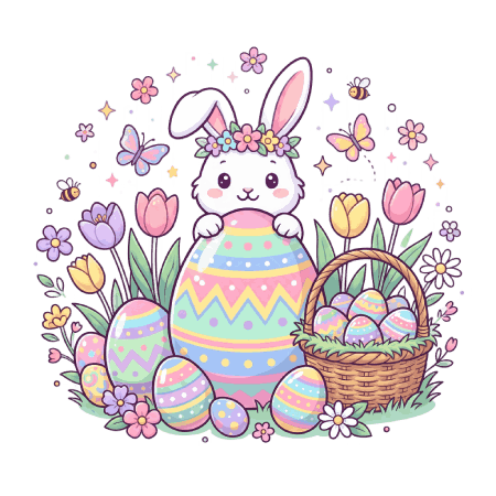 Download free Easter bunny pastel egg transparent PNG 3.83 MB
