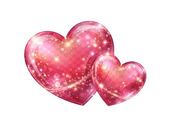 Download free glowing crystal double hearts transparent PNG 2.40 MB